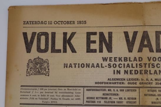 Dutch NSB Newspaper "Volk en Vaderland"
