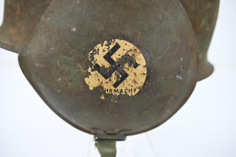 US WW2 M3 Flak Helmet with Swastika decals