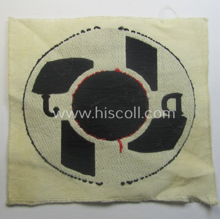 DJ- (ie. 'Deutsches Jungvolk in der HJ') related sport-shirt-patch as was executed in the neat 'BeVo'-weave-pattern and that comes in a 'virtually mint' condition