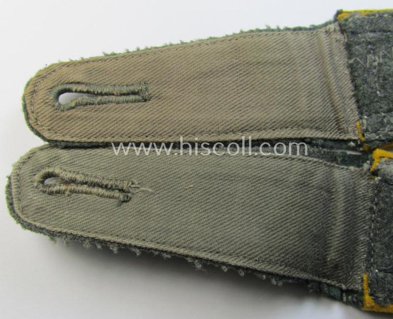 Superb - matching and actually rarely found! - pair of WH (Heeres) early-war-period- (ie. 'M36'- ie. 'M40'-pattern) neatly 'cyphered', NCO-type shoulderstraps as was intended for an: 'Unterfeldwebel des Kavallerie- o. Reiter-Regiments 16'