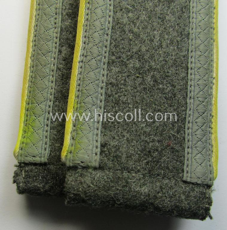 Attractive - and fully matching! - pair of WH (Heeres) NCO-type (ie. 'M40-/M43'-pattern) shoulderstraps as was intended for usage by an: 'Unteroffizier eines Heeres Nachrichten-Abteilungs'
