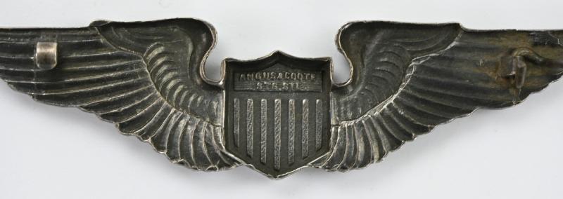 USAAF WW2 Australian Made Sterling Pilot Wing 'Angus & Coote'