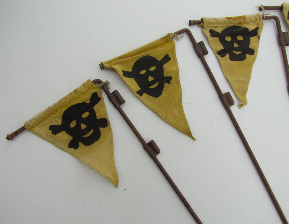Wehrmacht Gas Warning Flags – Gaswarnfähnchen – Set of Six