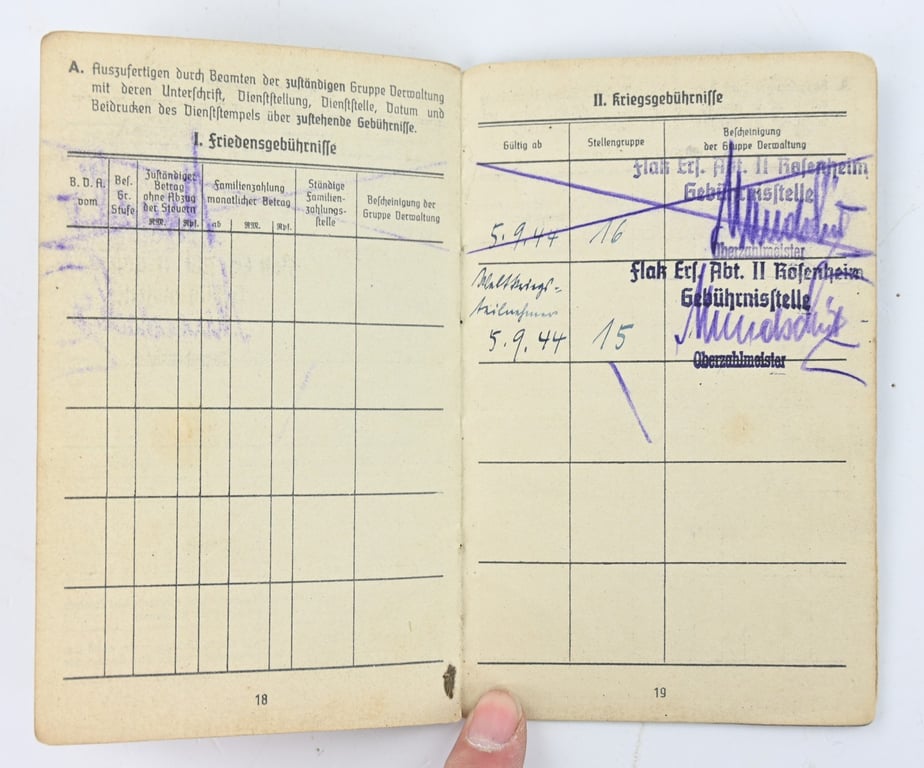German LW Soldbuch Flakabteilung 768