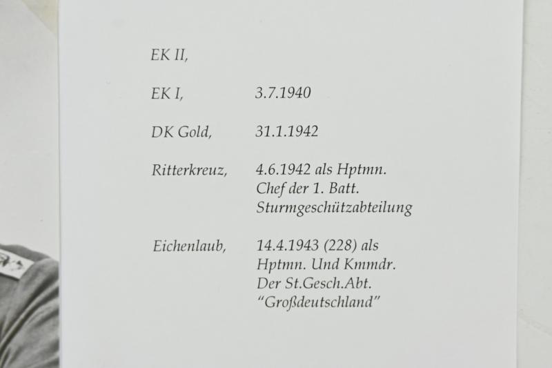 Signature of Wehrmacht (Heer) KC&OLC Recipient 'Peter Frantz'