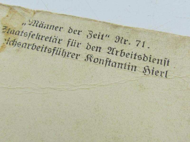 Postcard From RAD Reichsarbeitsführer Konstantin Hierl