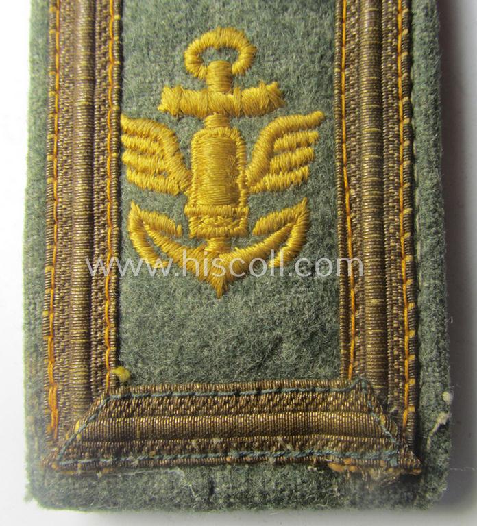 Single, 'cyphered'- (and I deem early- ie. mid-war-period) WH (Kriegsmarine) NCO-type shoulderstrap as was intended for usage by an: 'Unterfeldwebel eines Küsten-Artillerie-Rgts.'