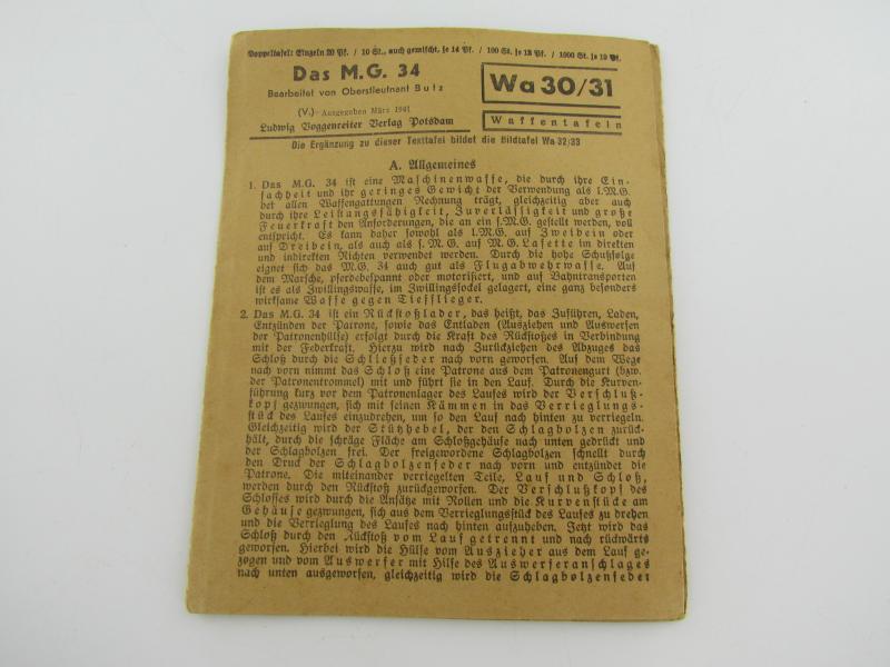 Das MG34 (3x Waffentafel MG34)