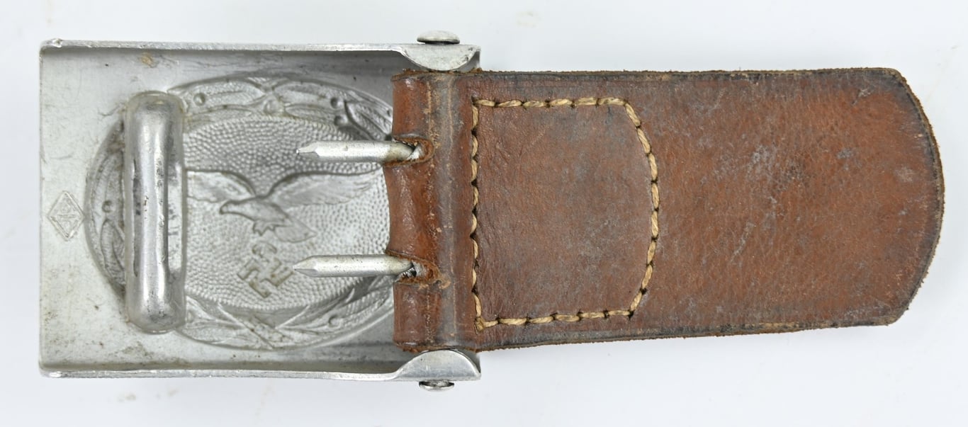 German LW Beltbuckle with Leather Tab 'Overhoff & Cie' 1939 LBA