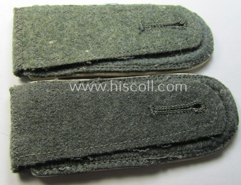 Pair of WH (Heeres), early- (ie. mid-) war-period- (ie. 'M40- o. M43'-) pattern NCO-type shoulderstraps as piped in the white-coloured branchcolour as was intended for an: 'Uffz. eines Infanterie-Rgts.'