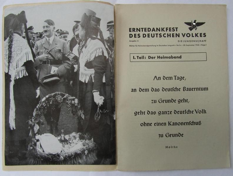 Small set comprising of two period-issues of the DJ ('Deutsches Jungvolk')-related brochure, entitled: 'Die Jungenschaft', both dated: '1938' - overall nice condition!