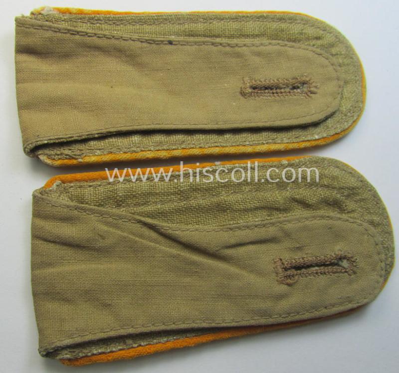 Pair of - truly used- and/or worn! - WH (Luftwaffe) 'tropical-styled' shoulderstraps (as was specifically for usage on the tropical-shirts ie. tunics) as was intended for usage by an: 'Uffz. der Flieger- o. Fallschirmjäger-Trpn.'