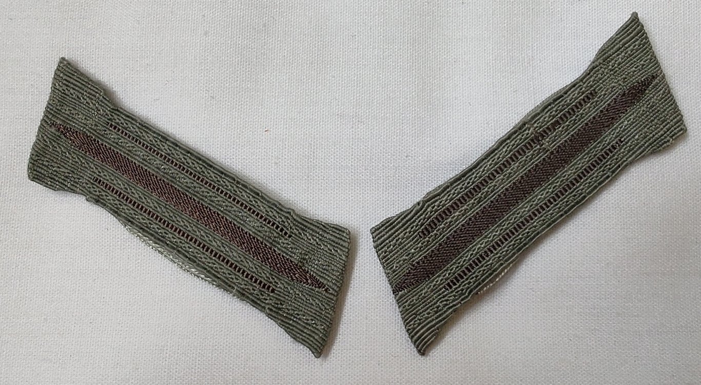 Superb and matching pair of WH (Heeres) mid war standard issue collar tabs ('Einheitskragenspiegel') being of the 'generic pattern'