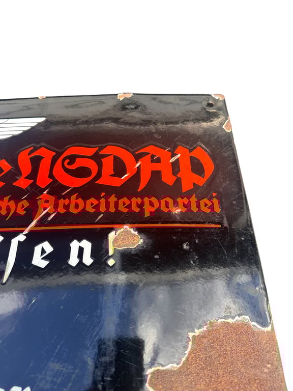 NSDAP Enamel Sign 78x64 cm