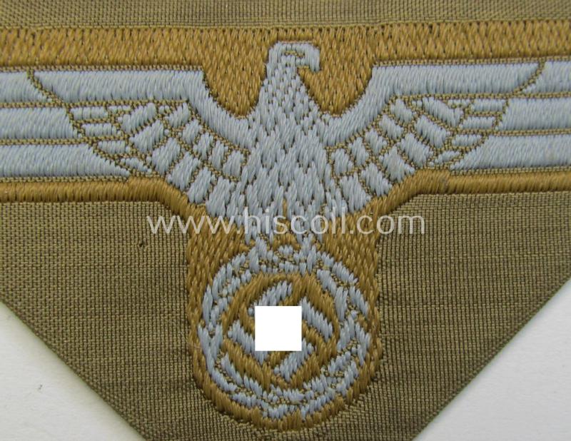 Attractive, WH (Heeres) 'tropical-issue' (ie. DAK or: 'Deutsches Afrika Korps'-related-) side-cap eagle as executed in neat so-called: 'BeVo'-weave style that comes in a 'virtually mint- ie. unissued', condition