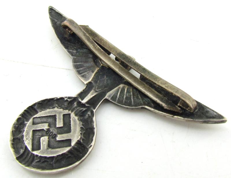 Early political SS/SA Leader's Cap Eagle in Silver (800)