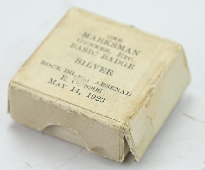US Pre-WW2 Marksman Badge in box
