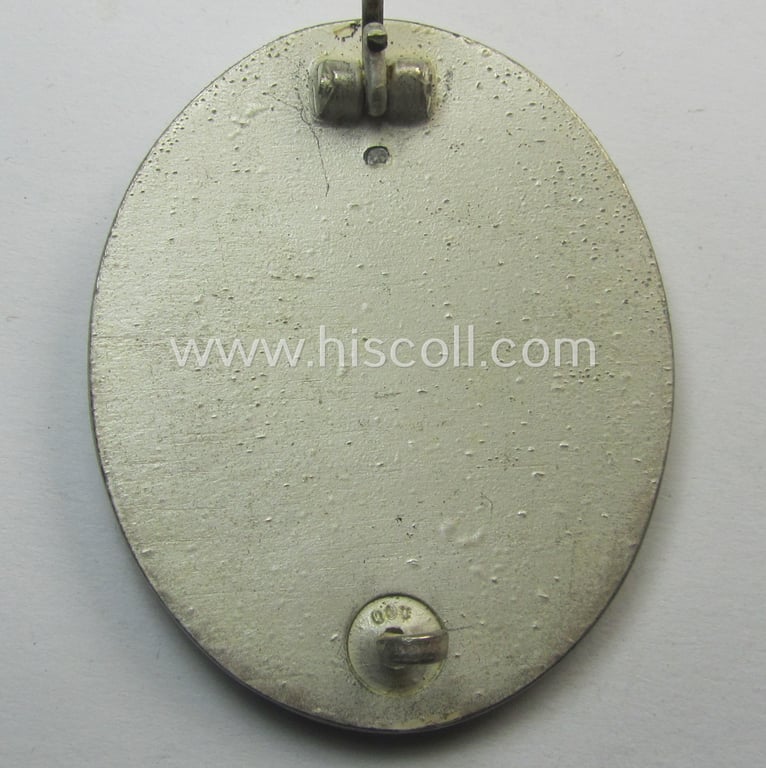 Hardly used- (ie. still 'virtually mint'!) example of a: 'Verwundeten-Abzeichen in Silber' (or: silver-class wound-badge) being a neatly maker- (ie. '100'-) marked example by the: 'Rudolf Wächter u. Lange'-company