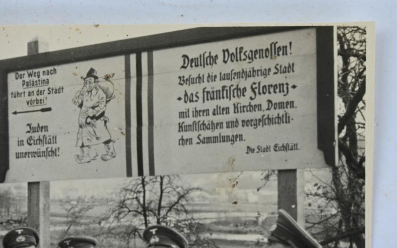 German WH Picture with Antisimitic Sign 'Juden unerwünscht'