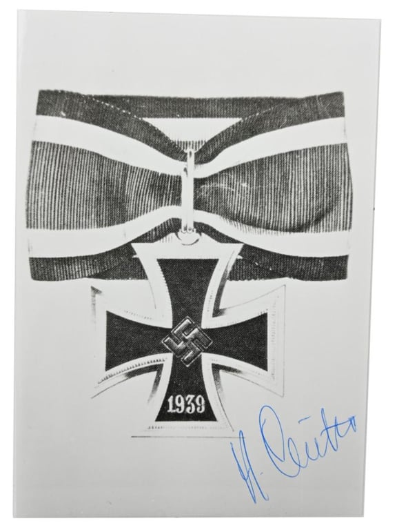 Signature of Luftwaffe KC Recipient 'Hanns Lutter'