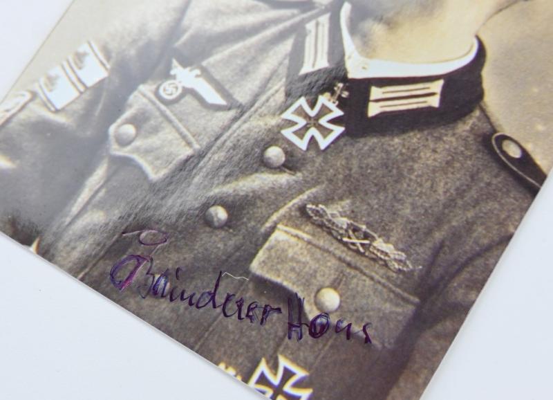 Signature of Wehrmacht Heer KC Recipient 'Hans Baindner'