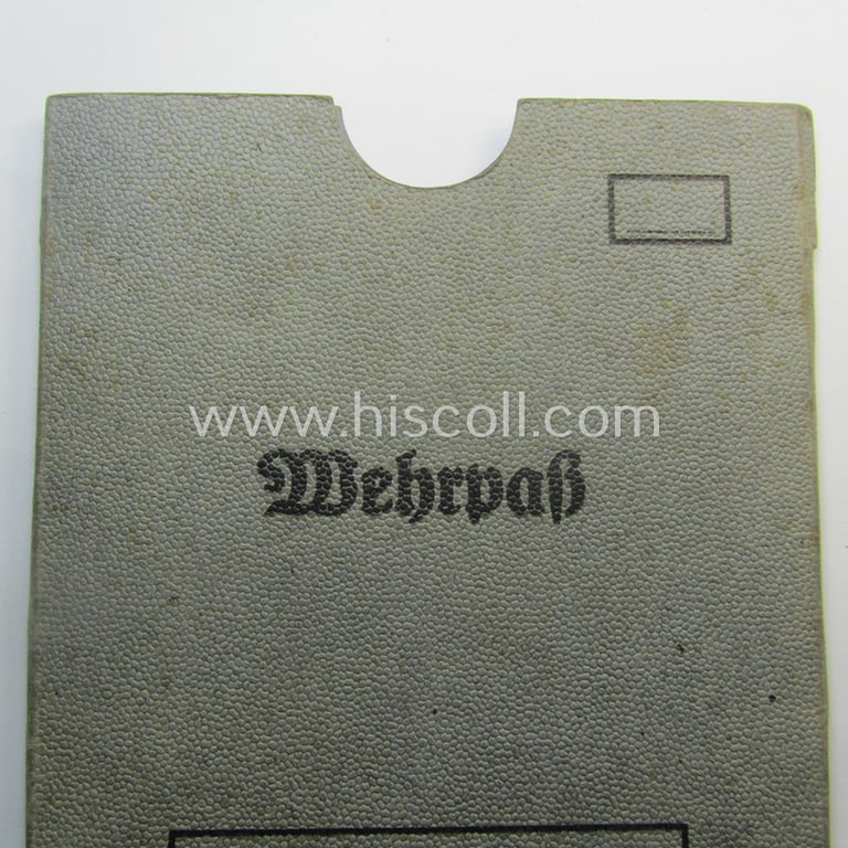 Period, WH (Heeres, LW, KM) beige-coloured- and/or rigid carton-based protective ID-document-cover (ie. 'Hülle') as was intended for storage of a: 'Wehrpass' (or: pay-book)
