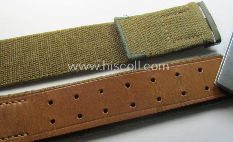 WH (Heeres ie. LW etc.) 'tropical-issue'- belt (ie. 'Koppelriemen') being a 103 cms.-sized example