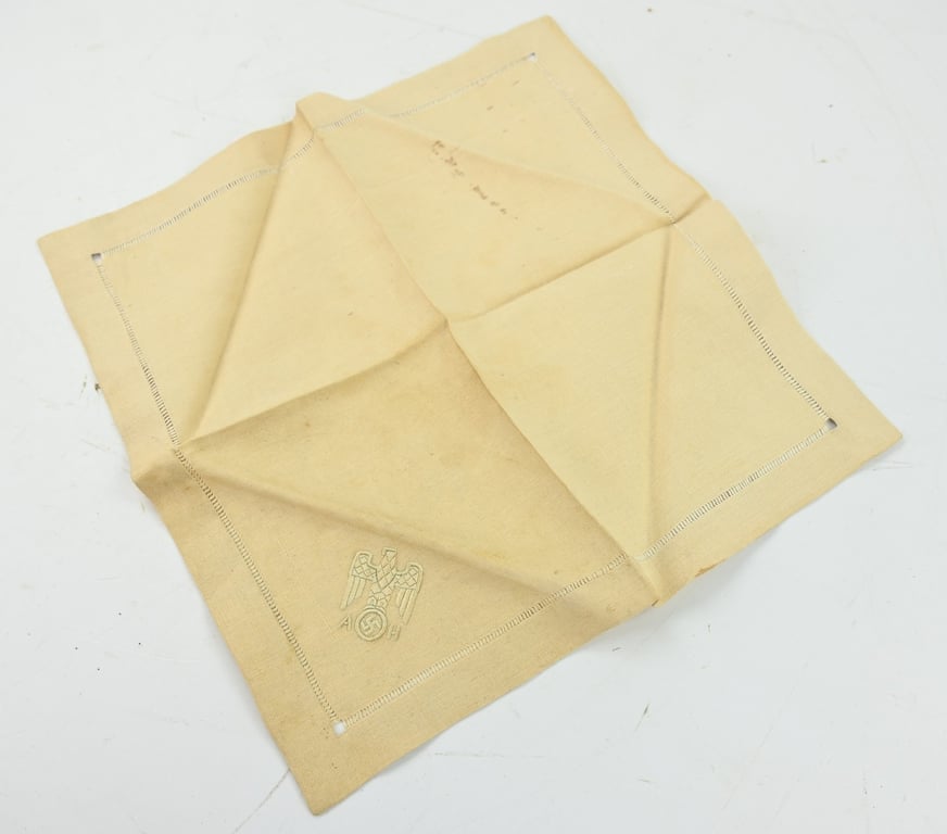 German Third Reich Adolf Hitler Personal Cloth Napkin