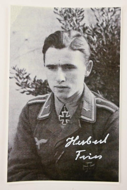 Signature of Luftwaffe Fallschirmjager KC Recipient 'Herbert Fries'