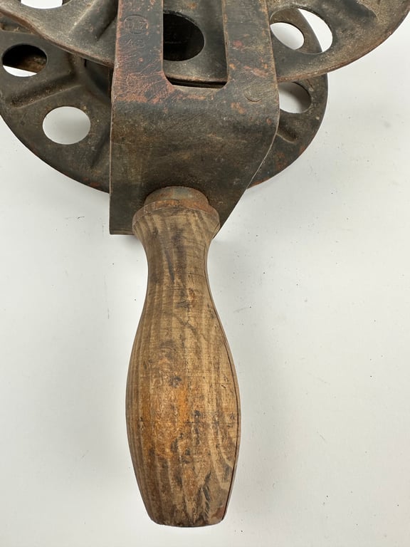 Original German WWII Big Hand Held Cable Reel With Wire Dated2 1943 "DZ"