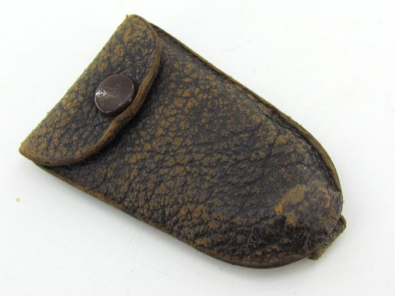 German leather cleaning cloth in pouch Marked bml41
