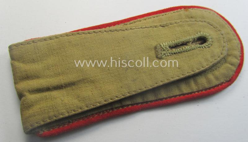 Single, WH (Luftwaffe) 'tropical-issued' NCO-type shoulderstrap (as was specifically intended for usage on the tropical-shirts ie. tunics) as was specifically intended for an: 'Oberfeldwebel der Flakartillerie-Trpn.'