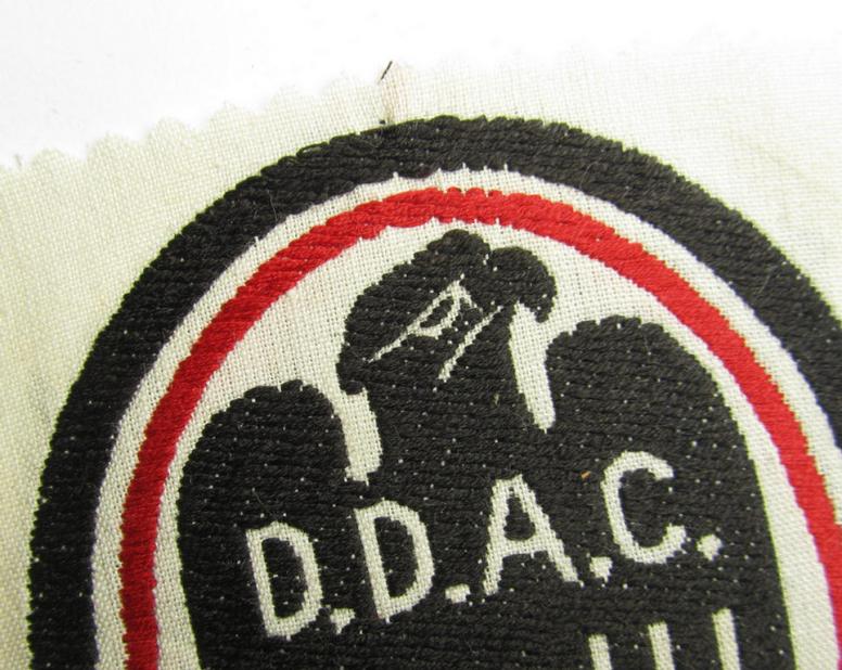Unusually seen, so-called: D.D.A.C. (ie. 'Der Deutsche Automobil Club'-) related multi-coloured eagle-device as executed in 'BeVo'-weave pattern (that comes in a 'virtually mint- ie. unissued' condition)