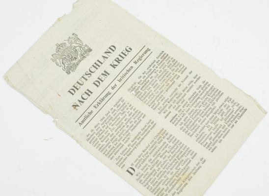 British WW2 Droppingsflyer 'Deutschland nach dem Krieg'