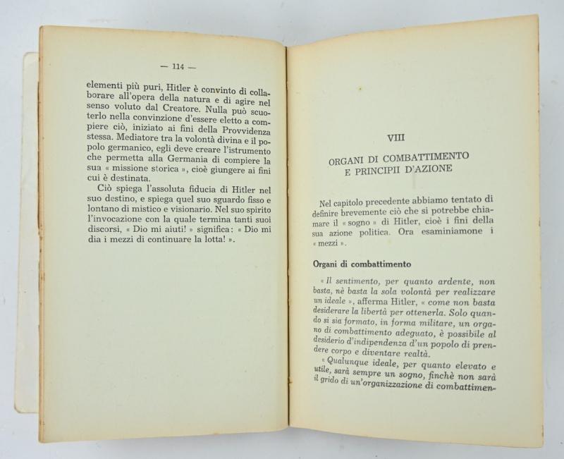 Italian WW2 Version of Adolf Hitler's Mein Kampf Book