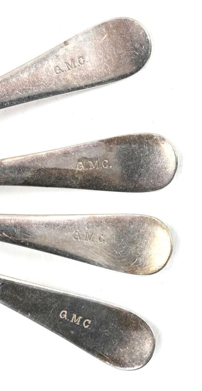US WW1 Army Officer Q.M.C. Mess Spoon Set