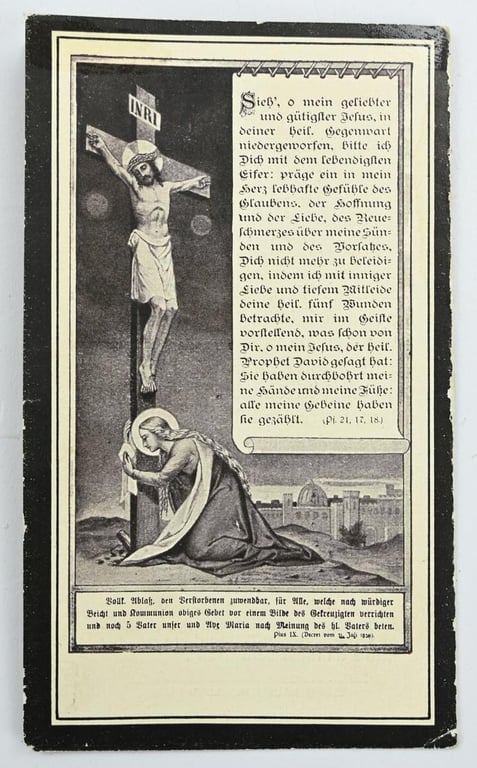 German WH Pioneer Deathcard 'Fritz Schlichting'