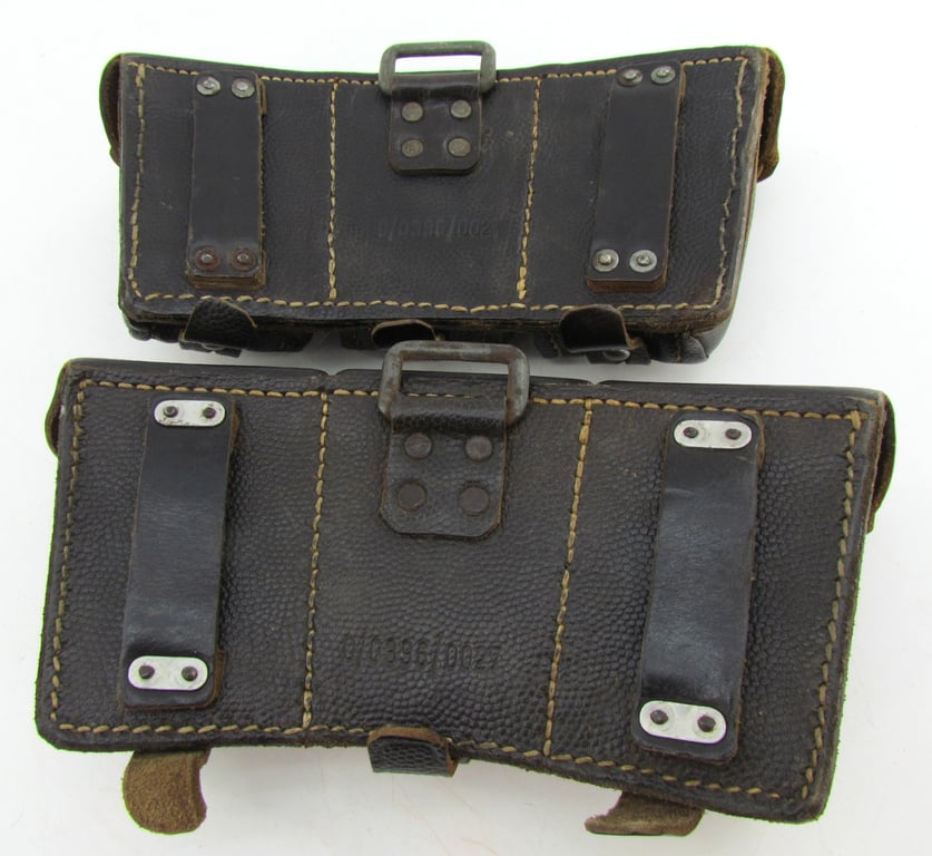 Matching Pair of K98 Ammunition Pouches - RB Numbered “0/0396/0027”