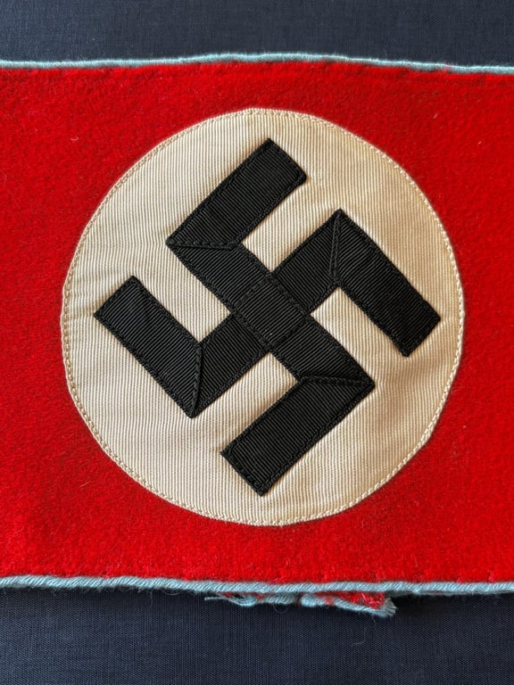 AUTHENTIC WWII GERMAN THIRD REICH ORTSGRUPPENLEITER ARMBAND WITH RZM LABEL.