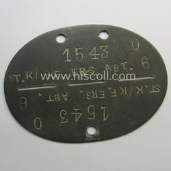 Zinc-based, WH (Heeres-) transport ie. 'Nachshub'-related ID-disc, bearing...