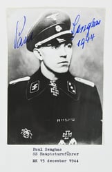 Signature of Waffen-SS KC Recipient 'Paul Senghas'