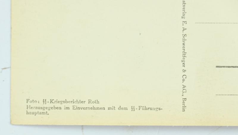 German Waffen-SS Kriegsberichter Postcard 'Unsere Waffen-SS'