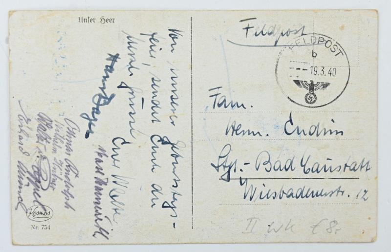 German WH Postcard 'Unsere Heer'