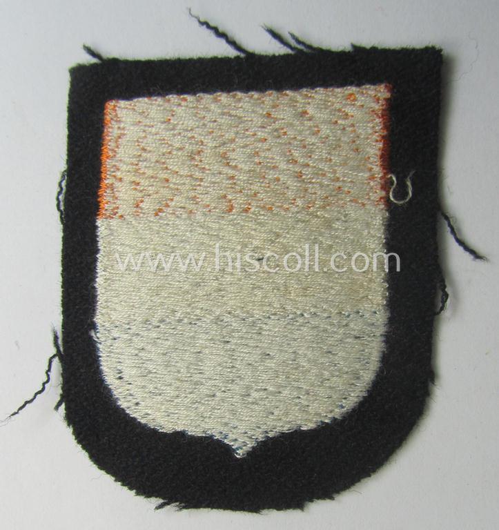 Dutch, Waffen-SS 'volunteer' arm-shield as was specifically intended for usage by soldiers of the: '23. SS Freiwilligen Panzer Grenadier Division' ('Nederland')