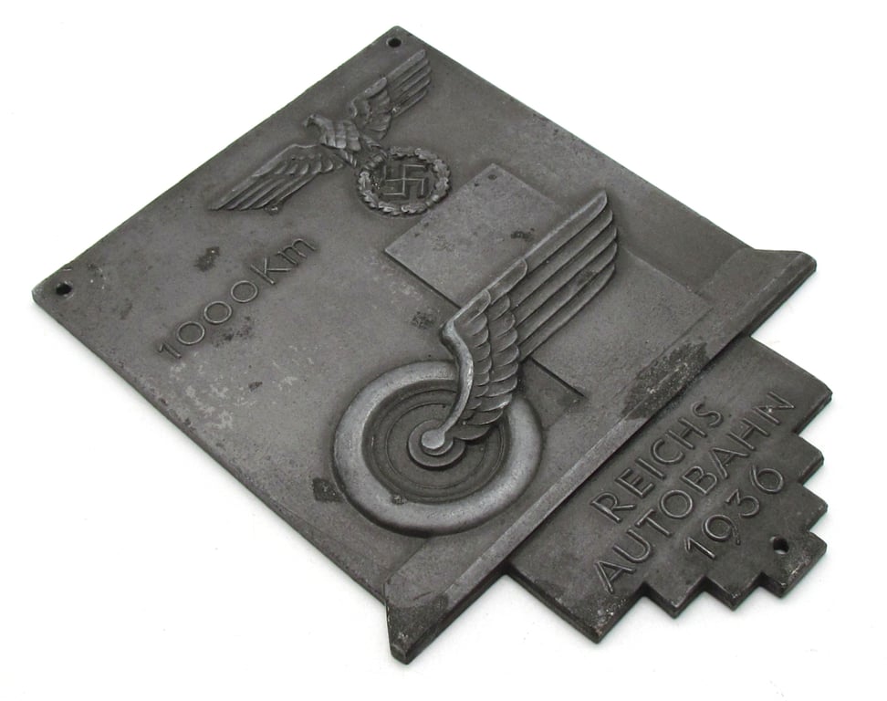 First 1000 Kilometers Of The Autobahn Plaque By BH Mayer