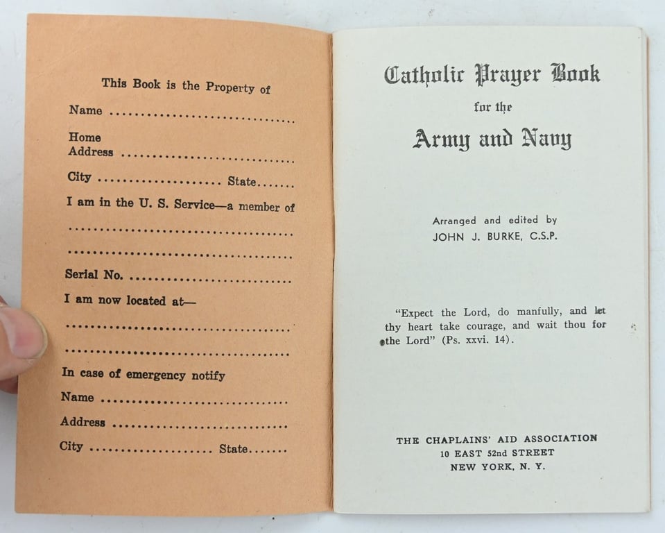 US WW1 Catholic Prayer Book
