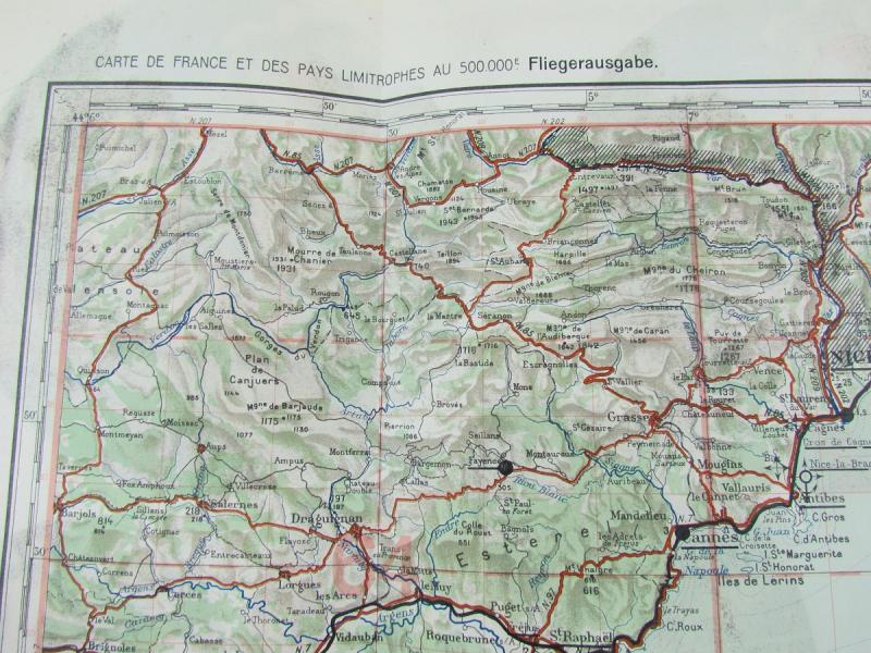Luftwaffe Navigation Map Nice France 1935  ( SCHWERTER ZU PFLUGSCHAREN)
