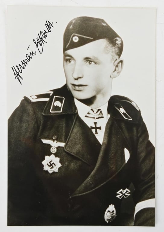 Signature of Wehrmacht Heer KC Recipient 'Hermann Eckhardt'