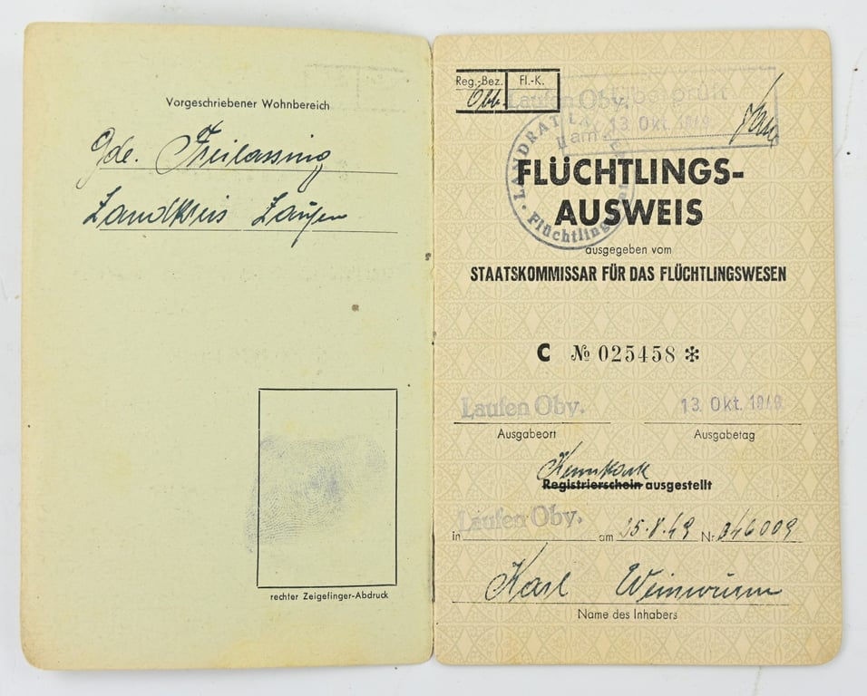 German Refugees Pass 1949