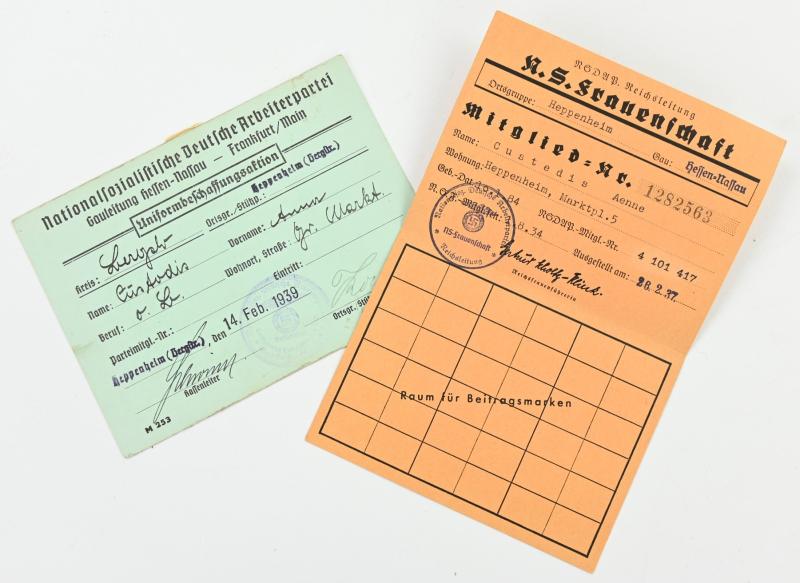 German NSF/NSDAP Document Set
